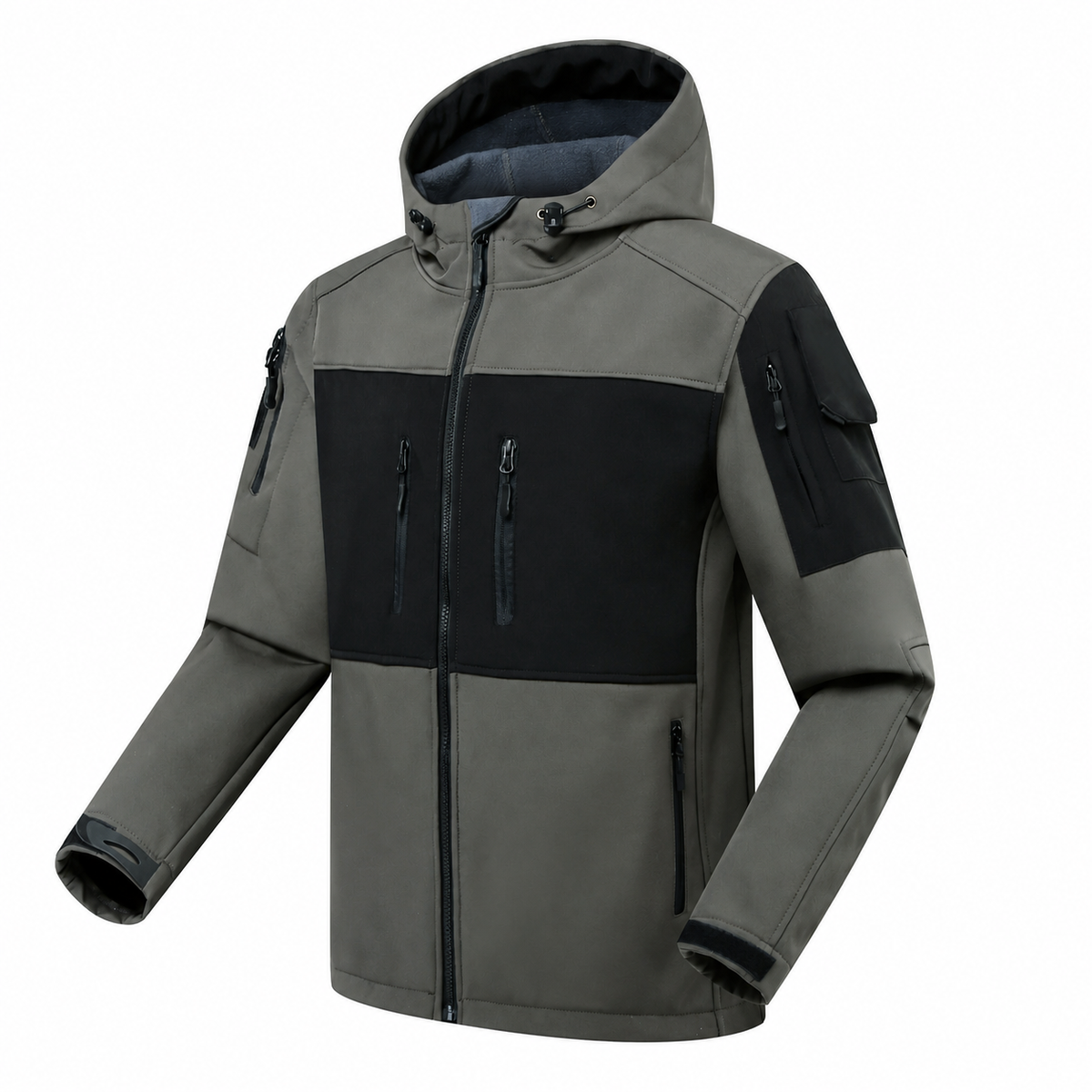 Softshell herenjas met fleecevoering en capuchon – Voor werk en outdooractiviteiten