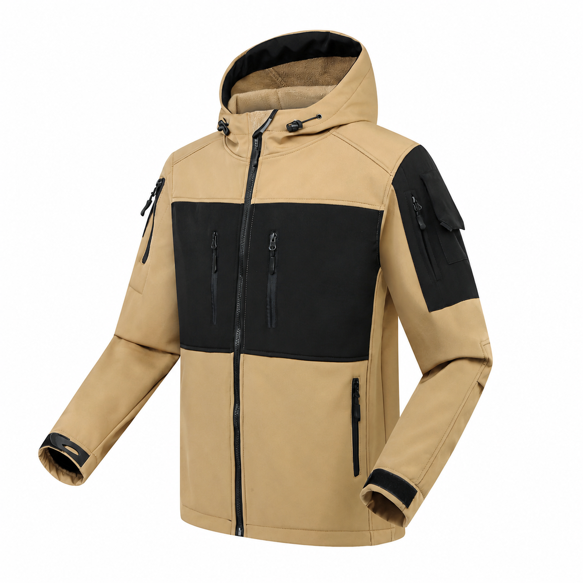 Softshell herenjas met fleecevoering en capuchon – Voor werk en outdooractiviteiten
