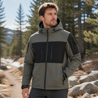 Softshell herenjas met fleecevoering en capuchon – Voor werk en outdooractiviteiten