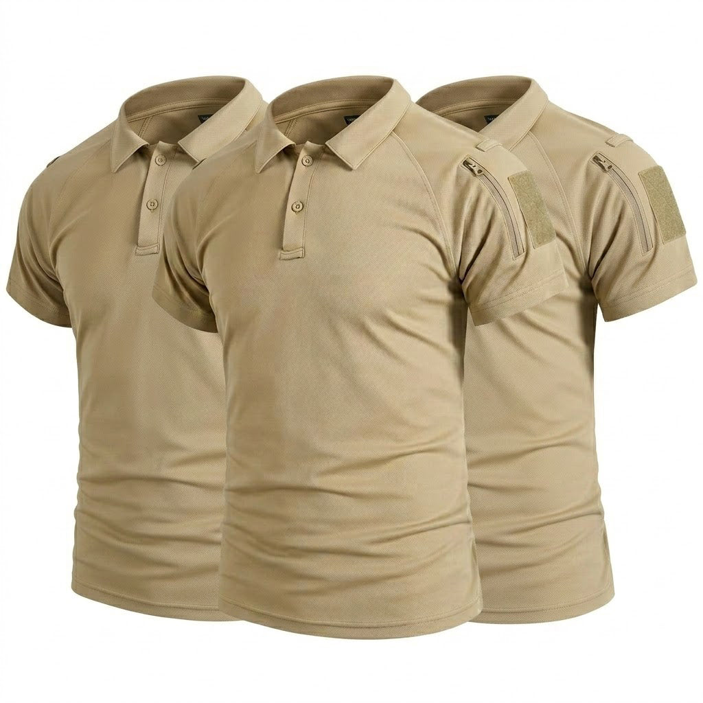 3-pack sneldrogende heren polo T-shirts met UPF 50+ bescherming