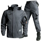 Tactische softshell werkkledingset voor heren – Jas en cargobroek met meerdere zakken
