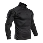 Tactisch gevechtsshirt voor heren – trainingsshirt met kwartrits en mouwzak