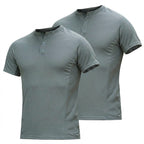 Sneldrogende T-shirts met henley-kraag voor heren