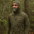 TWS UPF 50+Men's Hunting Shirts with Mask Long Sleeve Camo Fishing Hoodie