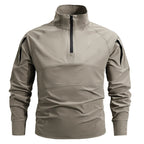 Tactische stretch gevechtsshirt pullover met 1/4 rits en sneldrogende prestaties voor heren
