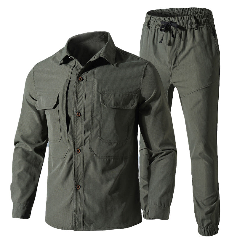 Lichtgewicht, sneldrogende tactische herenset – Shirt en broek met stretch
