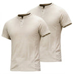 Sneldrogende T-shirts met henley-kraag voor heren