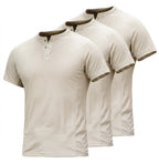 Sneldrogende T-shirts met henley-kraag voor heren