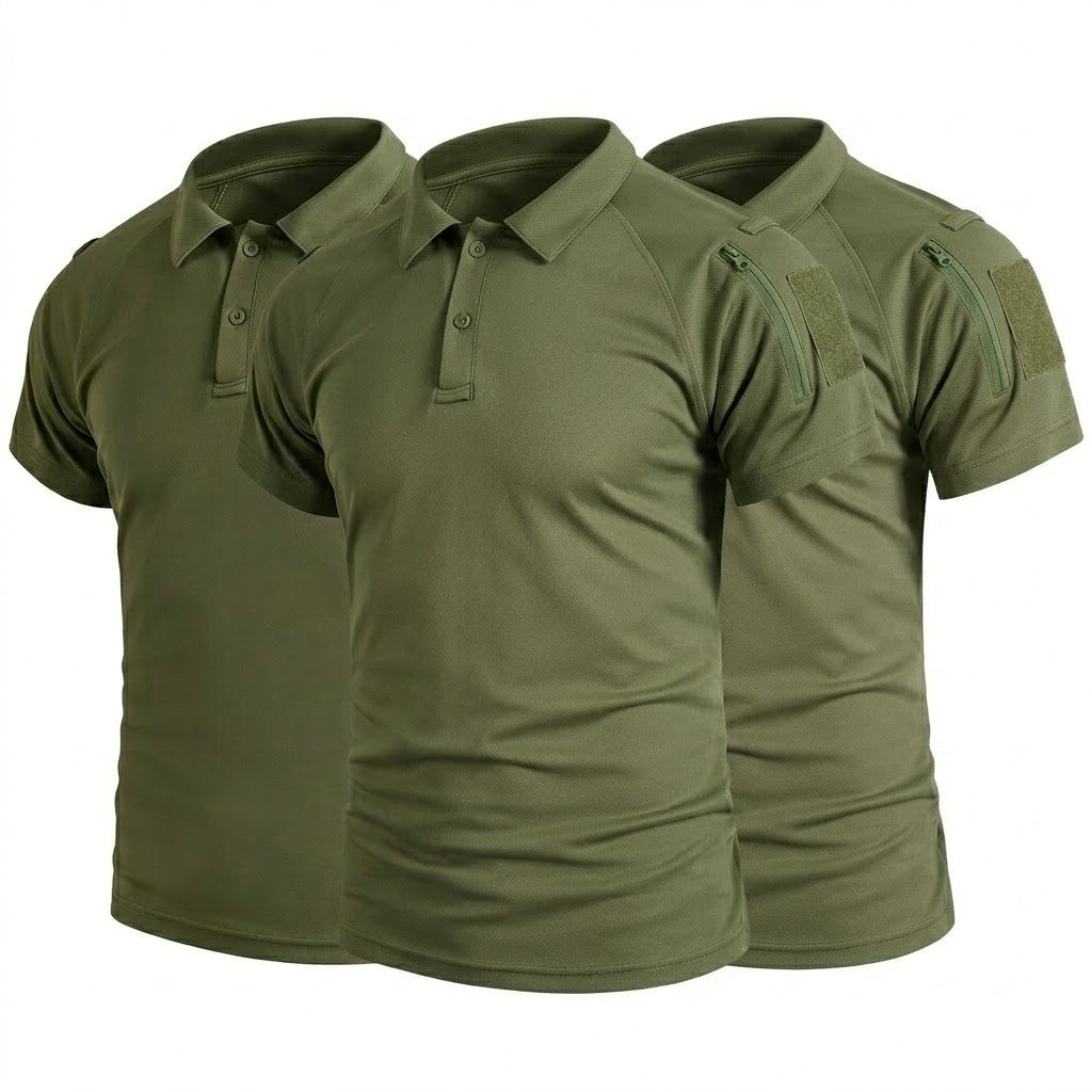 3-pack sneldrogende heren polo T-shirts met UPF 50+ bescherming