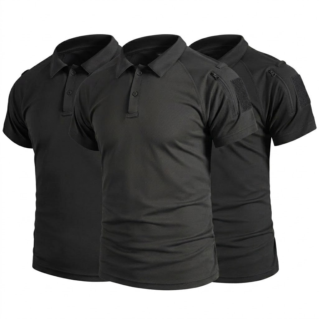3-pack sneldrogende heren polo T-shirts met UPF 50+ bescherming