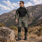 Driedelige tactische herenset – Sneldrogend shirt met capuchon, broek en riem