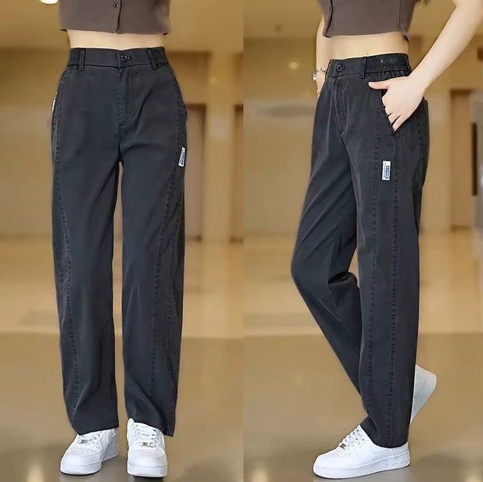 Aurora-broek van zijde en koele polyester