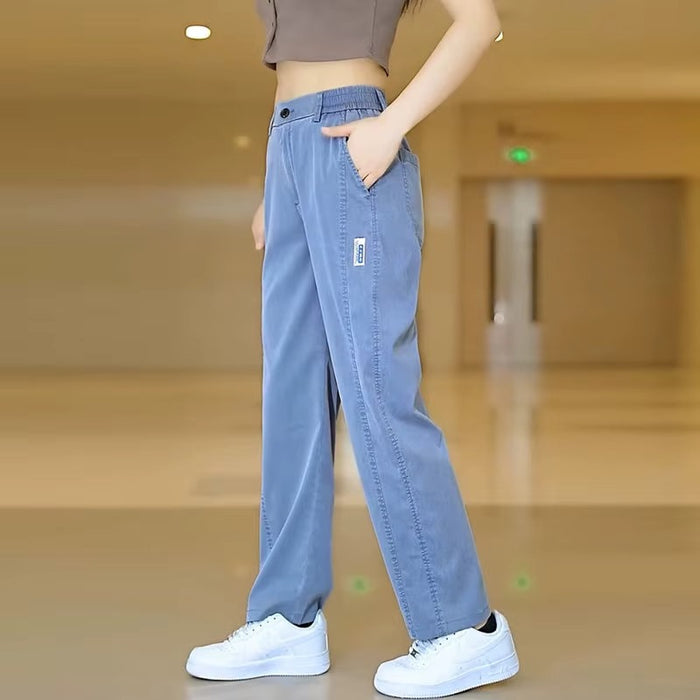 Aurora-broek van zijde en koele polyester