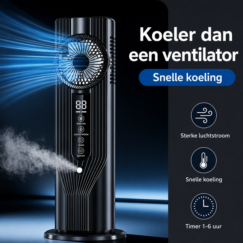 BreezeFlow Pro - Zeer krachtige draagbare airconditioner