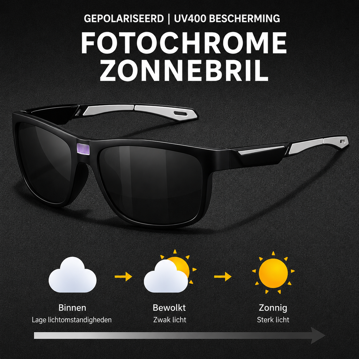 Slimme Fotochromatische Bril met Snelle Kleurverandering