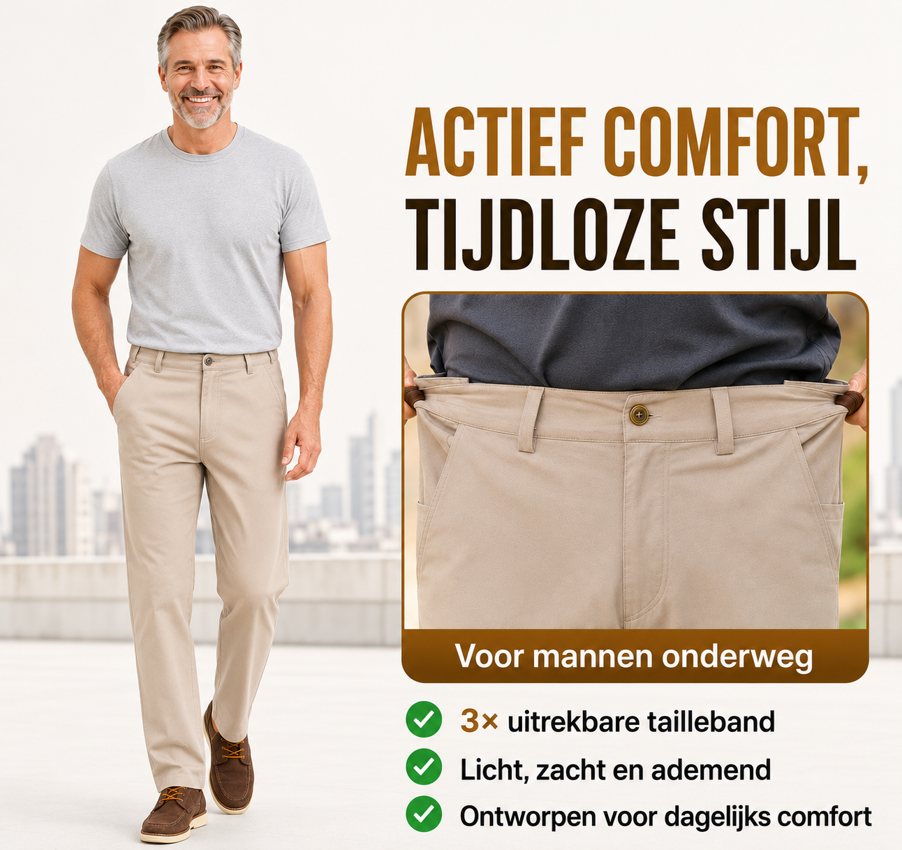 GlideActive – Ultra-stretch comfortabele casual broek