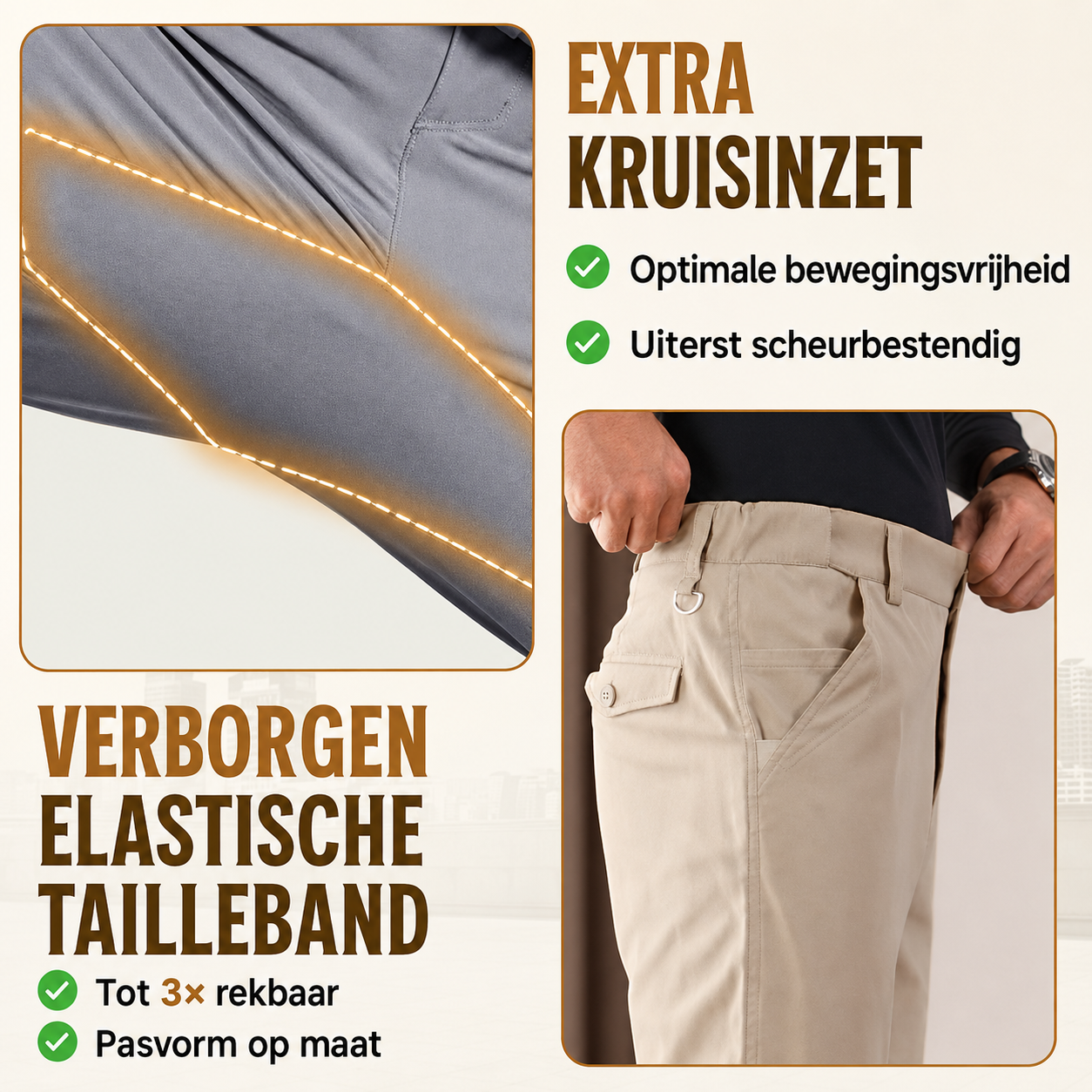 GlideActive – Ultra-stretch comfortabele casual broek