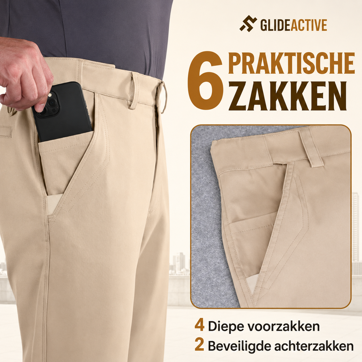 GlideActive – Ultra-stretch comfortabele casual broek