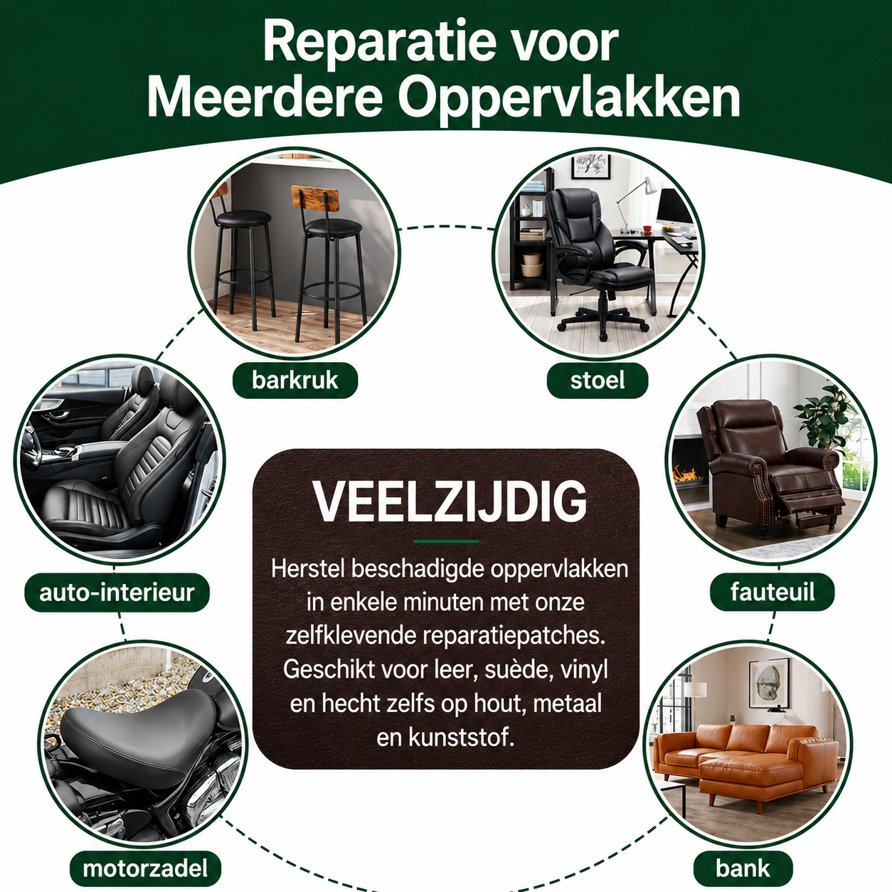 Zelfklevende Lederen Reparatierpleister
