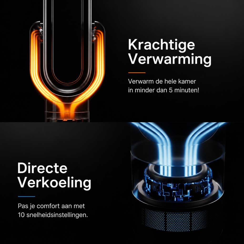 Vortex Air Pro - Bladelloze 2-in-1 Ventilator & Verwarming