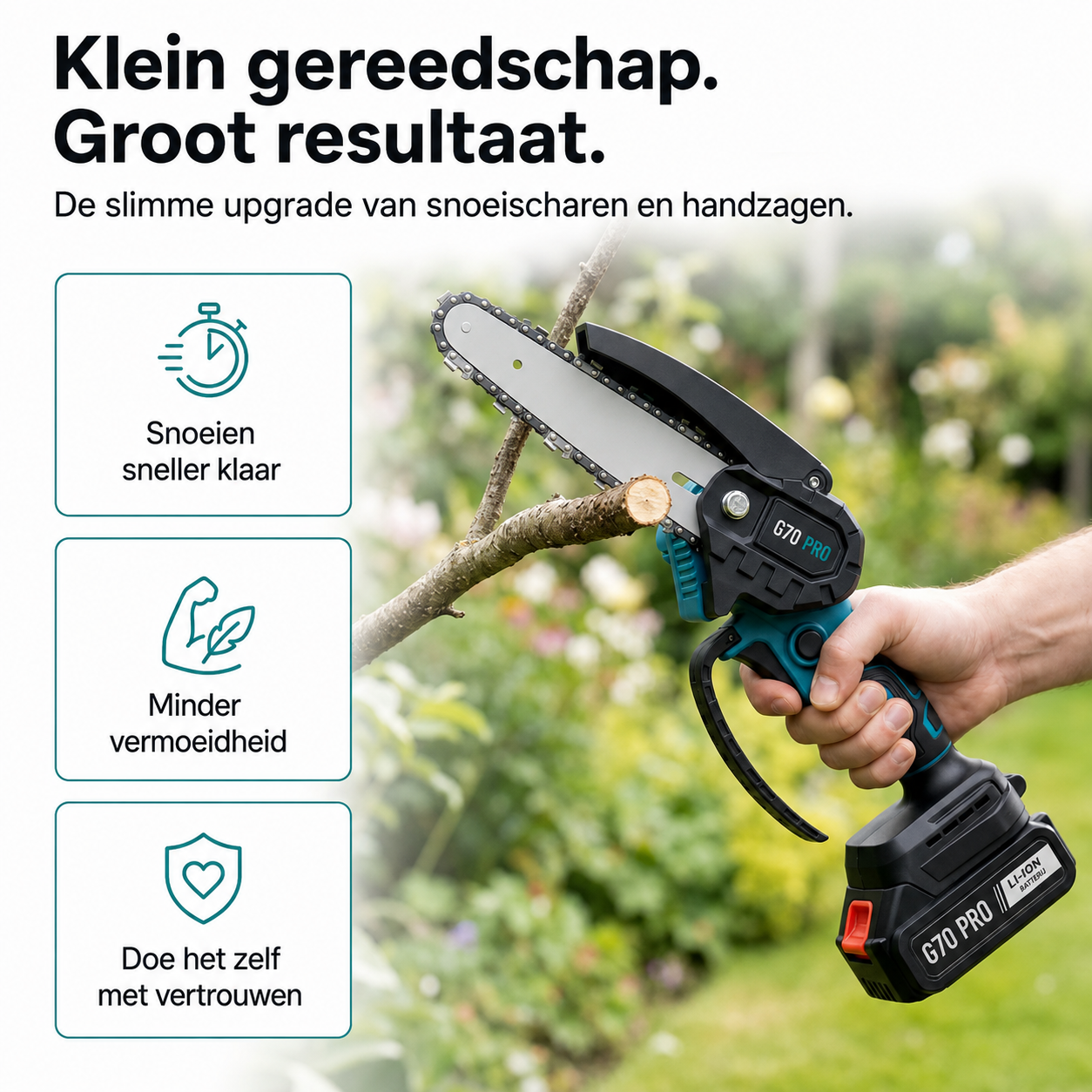 Titansaw 1-hand | De éénhandige takkenkettingzaag