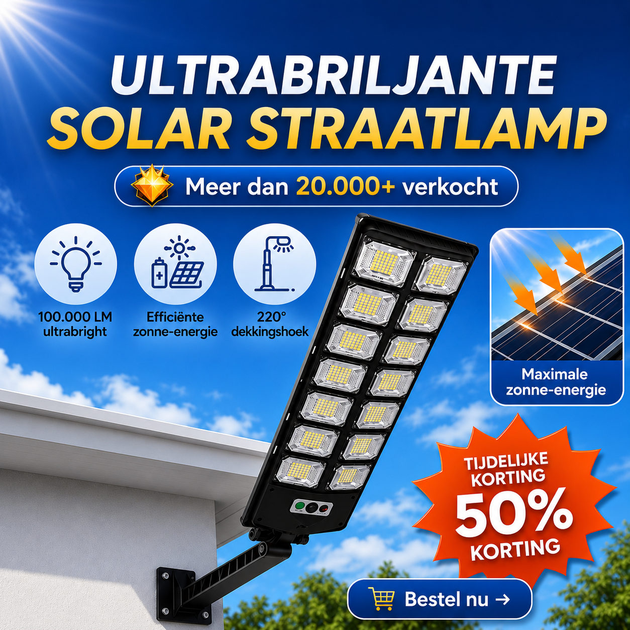 NexiBright - Ultrafelle Solar Straatlamp