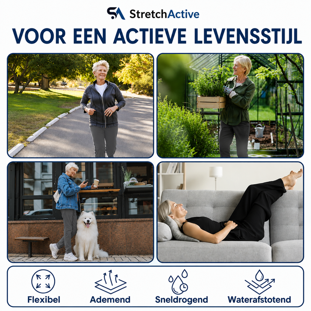 StretchActive - Ultra Stretch Ijszijde Comfortabele Casual Damesbroek