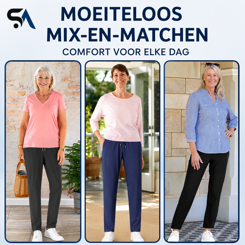 StretchActive - Ultra Stretch Ijszijde Comfortabele Casual Damesbroek