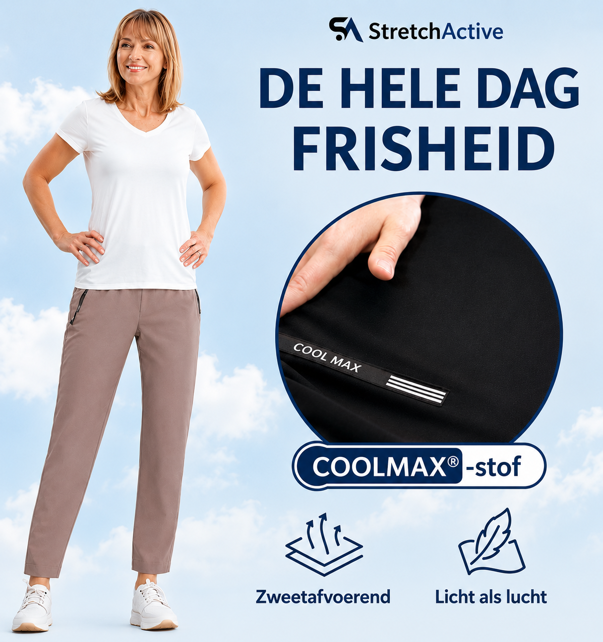 StretchActive - Ultra Stretch Ijszijde Comfortabele Casual Damesbroek