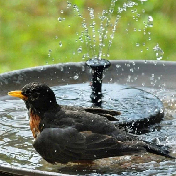 Voedertafel voor vogels met zonnelader - Tuinversiering