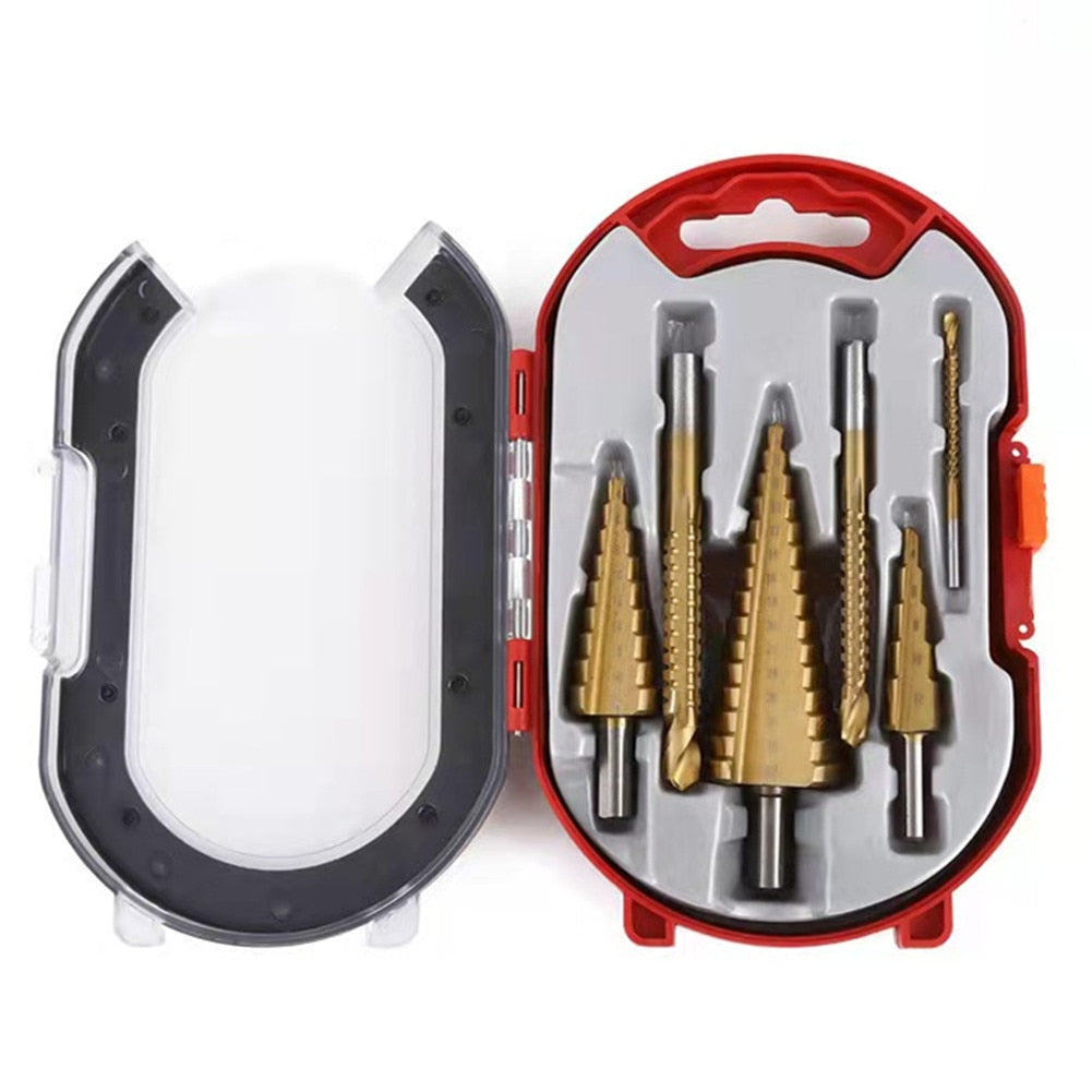 Compleet Kit met 6 Gegradueerde Titaanboorkoppen
