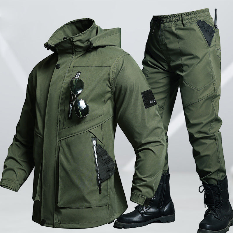 Water- en winddichte tactische softshell herenset – Jas en broek