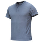 Sneldrogende T-shirts met henley-kraag voor heren
