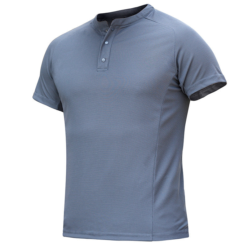 Sneldrogende T-shirts met henley-kraag voor heren