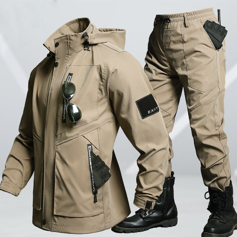 Water- en winddichte tactische softshell herenset – Jas en broek