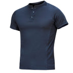 Sneldrogende T-shirts met henley-kraag voor heren