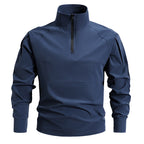 Tactische stretch gevechtsshirt pullover met 1/4 rits en sneldrogende prestaties voor heren