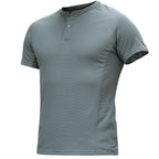 Sneldrogende T-shirts met henley-kraag voor heren