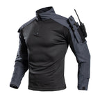 Tactisch gevechtsshirt voor heren – trainingsshirt met kwartrits en mouwzak