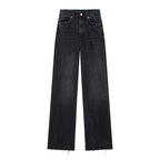 Zwarte Spijkerbroek Met Wijde Pijpen