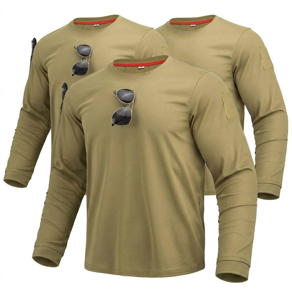 3-pack tactische sneldrogende en ademende shirts met lange mouwen voor heren