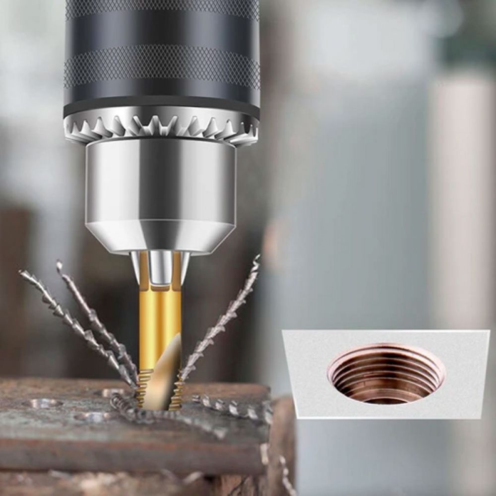 Set van 6 titanium boorbits 2-in-1 - boren en tappen