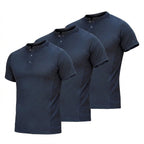 Sneldrogende T-shirts met henley-kraag voor heren