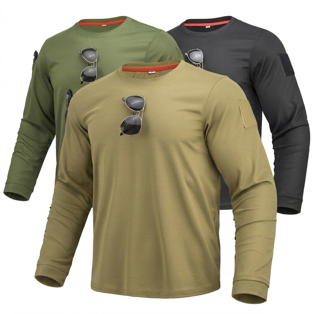 3-pack tactische sneldrogende en ademende shirts met lange mouwen voor heren