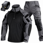 Driedelige tactische herenset – Sneldrogend shirt met capuchon, broek en riem