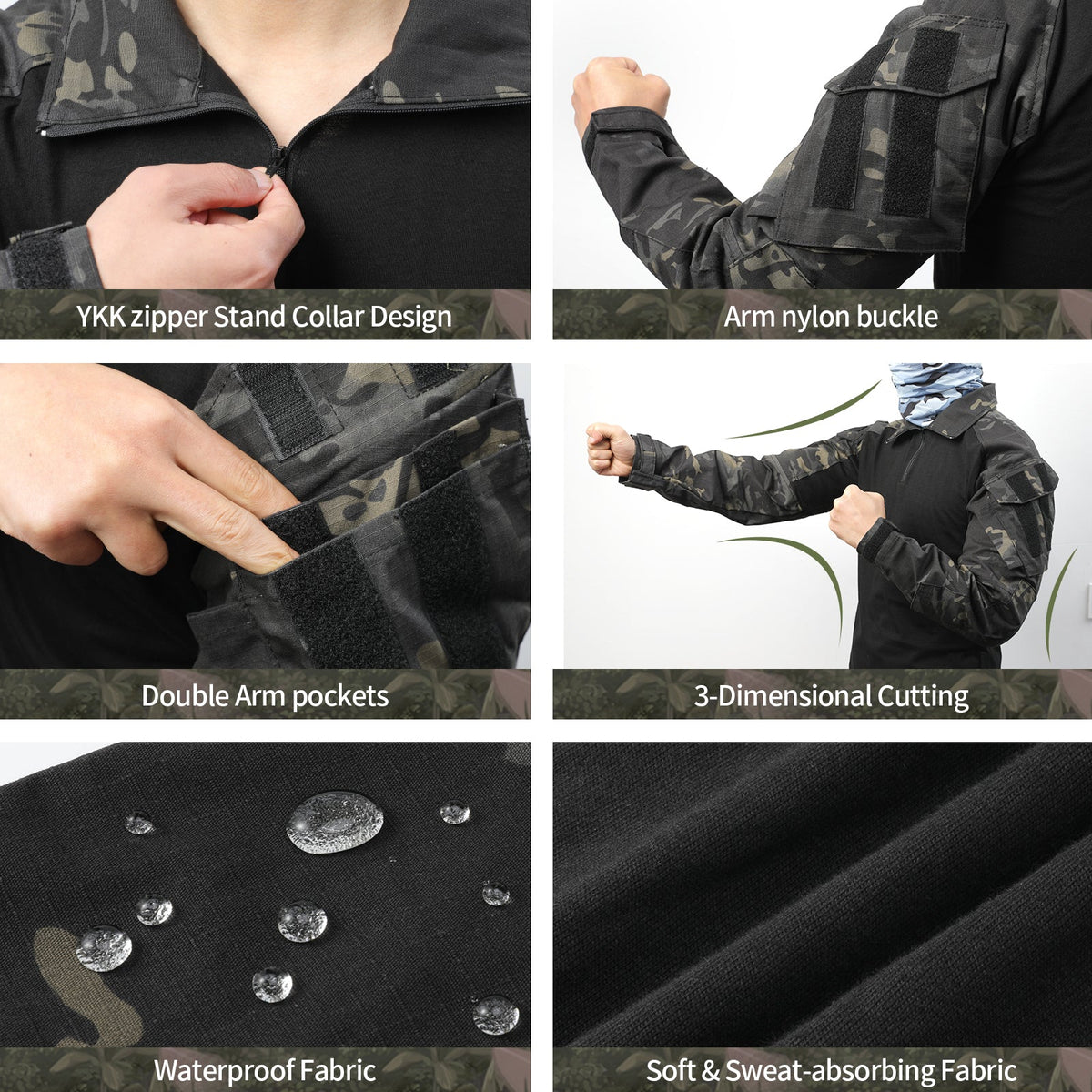 G3 Pro – Tactisch herenuniform met donkere camouflageprint