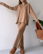 LUXE POLO COMFY SET (Ribstof) - Elegant Tweedelig Loungewear