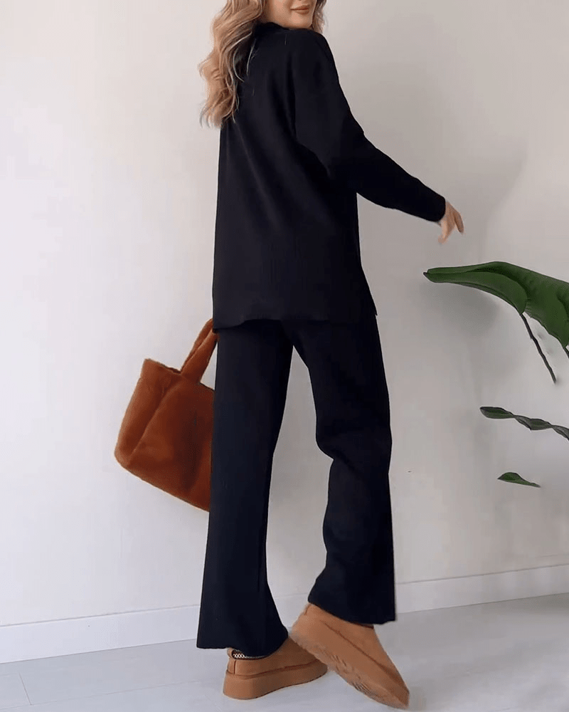 LUXE POLO COMFY SET (Ribstof) - Elegant Tweedelig Loungewear
