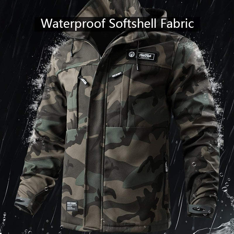 Waterdichte tactische softshell herenset met fleecevoering