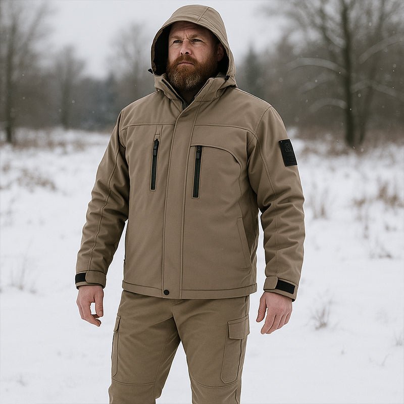 Waterdichte tactische softshell herenset met fleecevoering